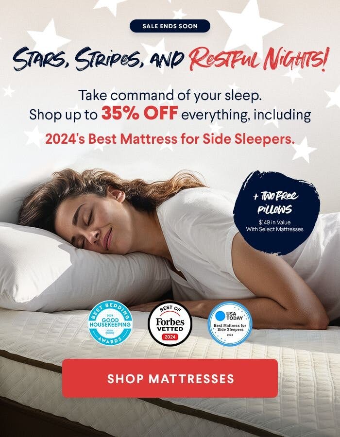 Presidents' Day Sale - 35% off salect sleep luxuries